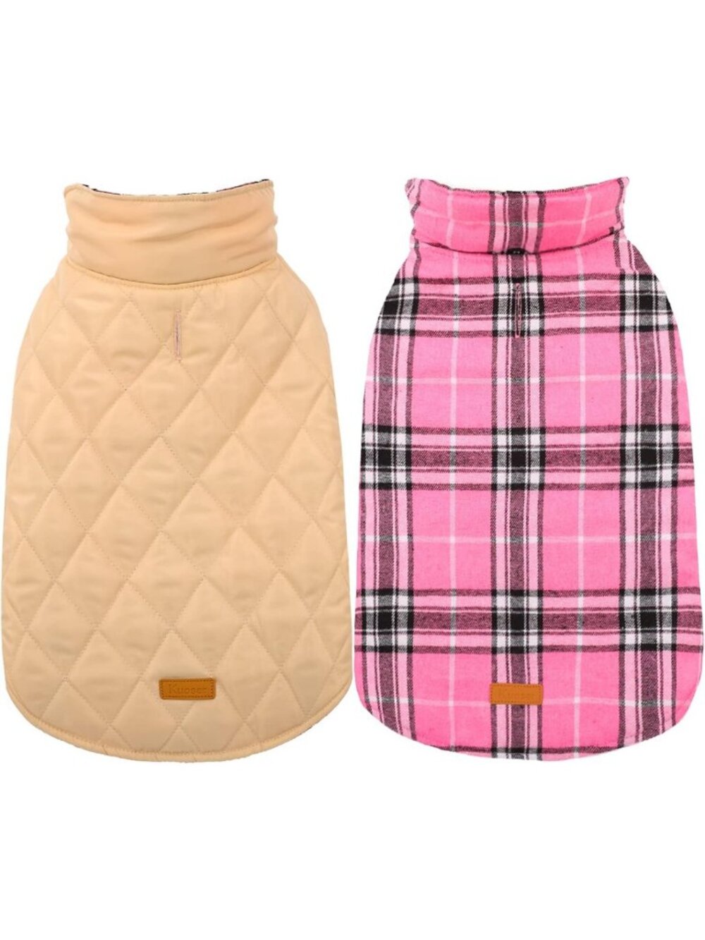 Warm Reversible Waterproof Dog Coat with Leash Hole - Perfect for Cold Weather